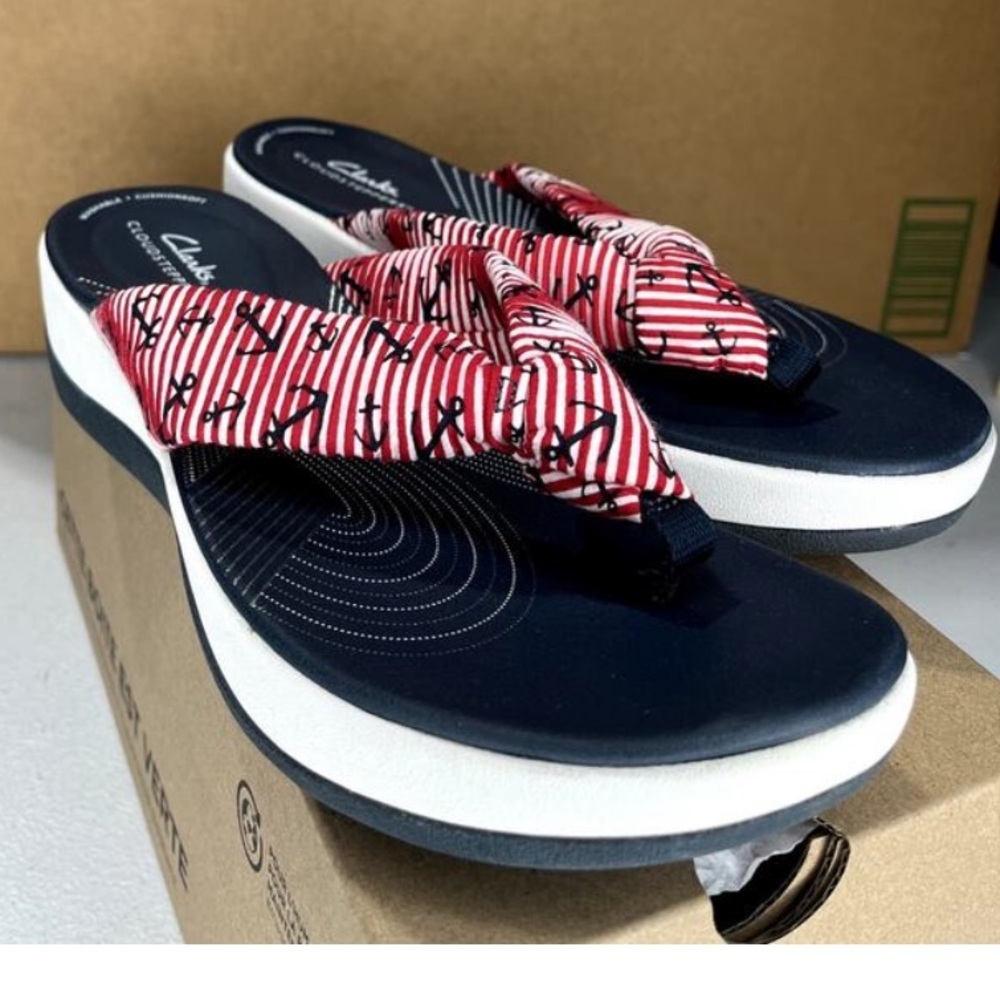 Cloudsteppers by Clarks Arla glison Women's 9 Red/white/blue NWOT - Picture 2 of 5